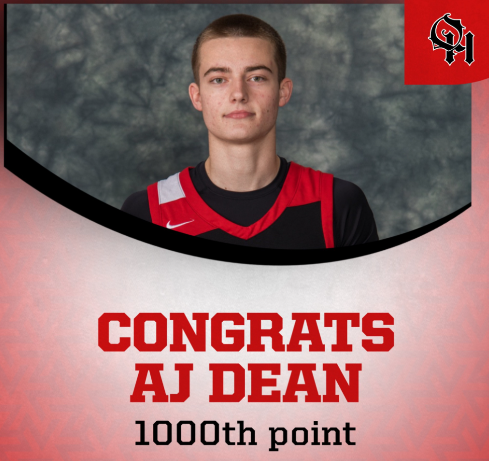 AJ Dean scores 1000th point. 